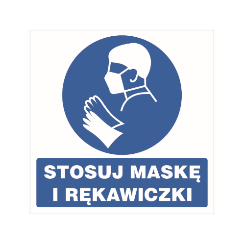 Koronawirus - Stosuj maskę i rękawiczki  - naklejka